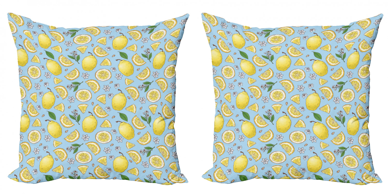 Ambesonne Lemons Pattern Cushion Cover Set of 2 for Couch and Bed in 4 Sizes - Picture 20 of 63