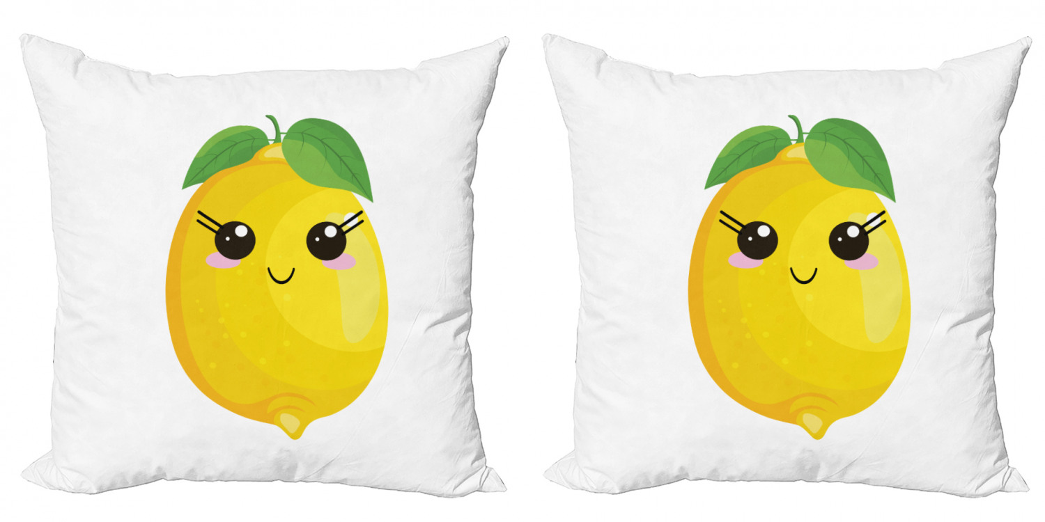Ambesonne Lemons Pattern Cushion Cover Set of 2 for Couch and Bed in 4 Sizes - Picture 48 of 63