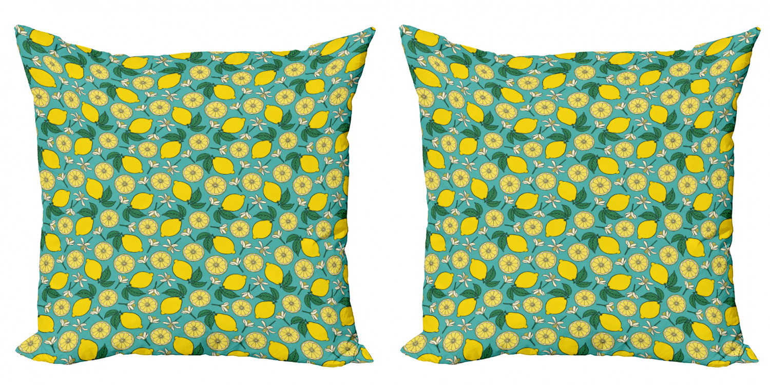 Ambesonne Lemons Pattern Cushion Cover Set of 2 for Couch and Bed in 4 Sizes - Picture 44 of 63