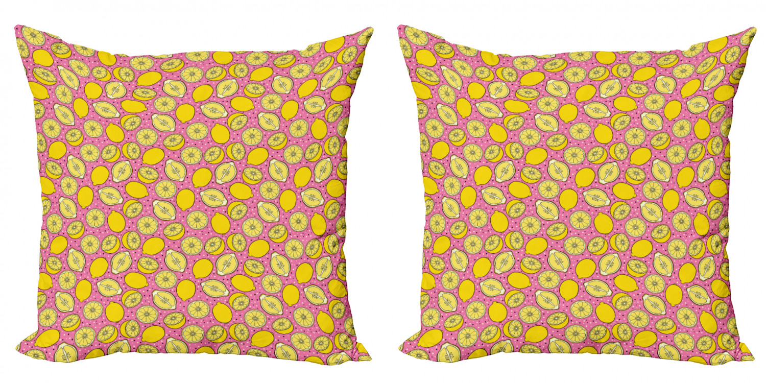 Ambesonne Lemons Pattern Cushion Cover Set of 2 for Couch and Bed in 4 Sizes - Picture 41 of 63
