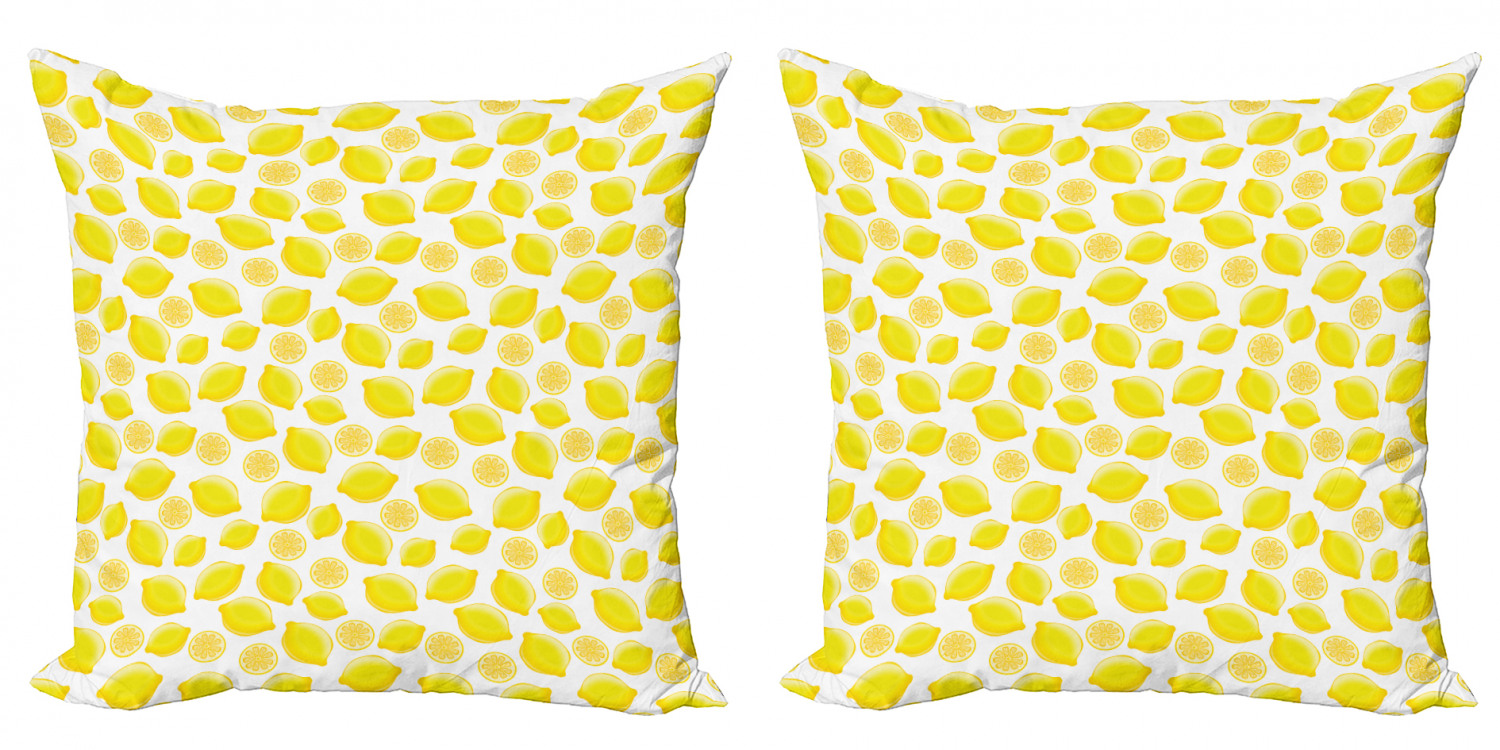 Ambesonne Lemons Pattern Cushion Cover Set of 2 for Couch and Bed in 4 Sizes - Picture 25 of 63