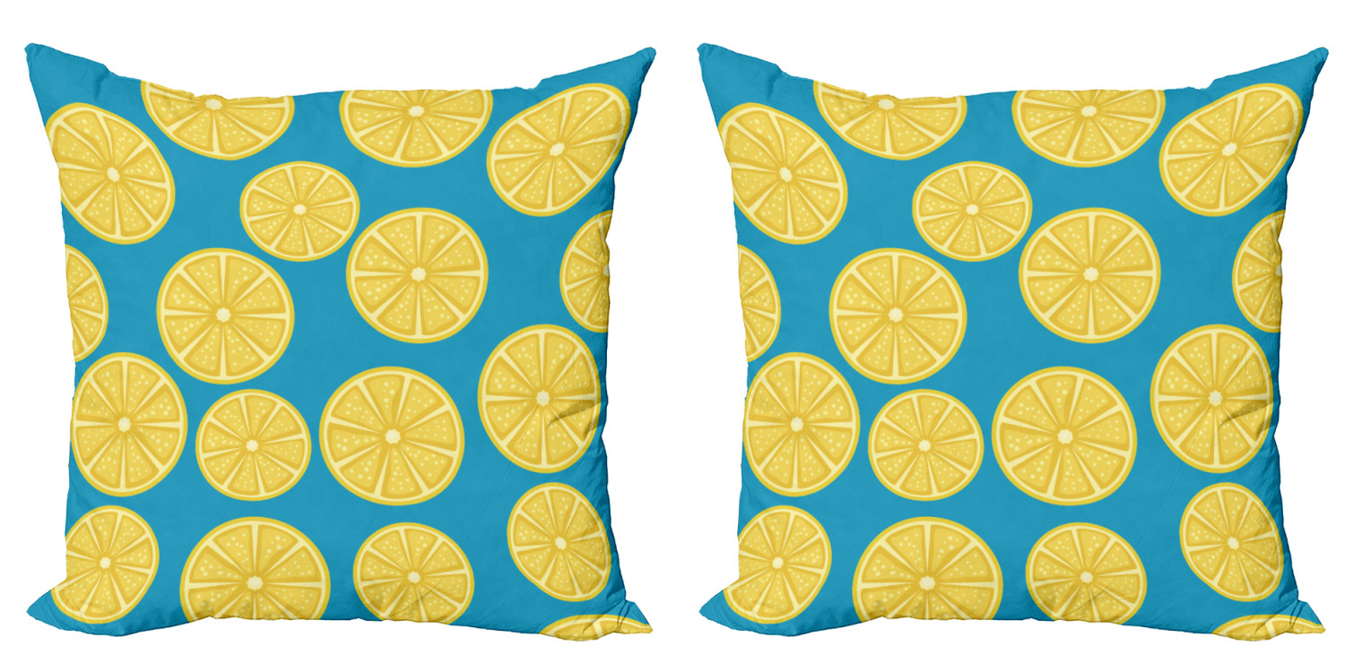 Ambesonne Lemons Pattern Cushion Cover Set of 2 for Couch and Bed in 4 Sizes - Picture 60 of 63