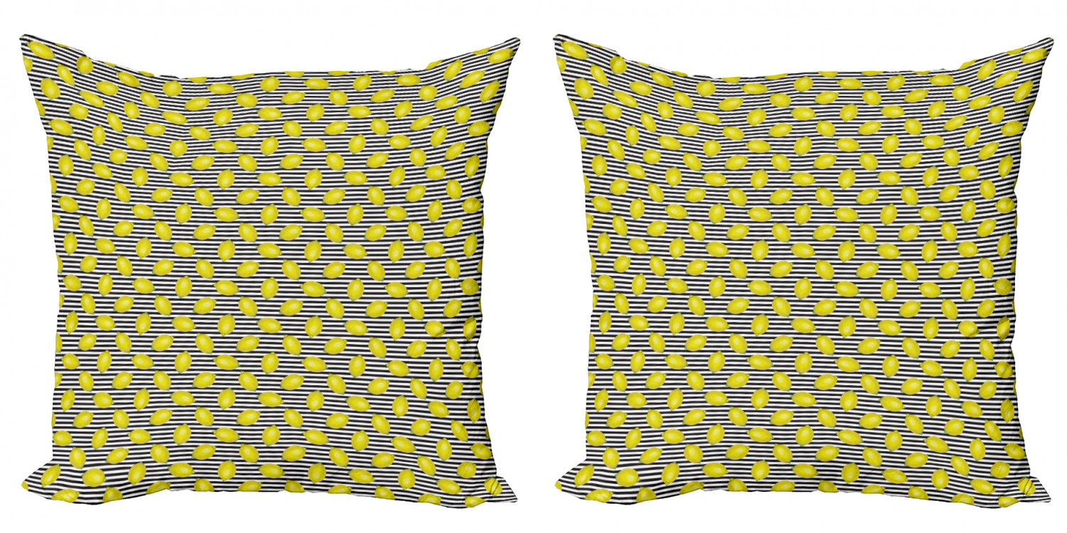 Ambesonne Lemons Pattern Cushion Cover Set of 2 for Couch and Bed in 4 Sizes - Picture 16 of 63