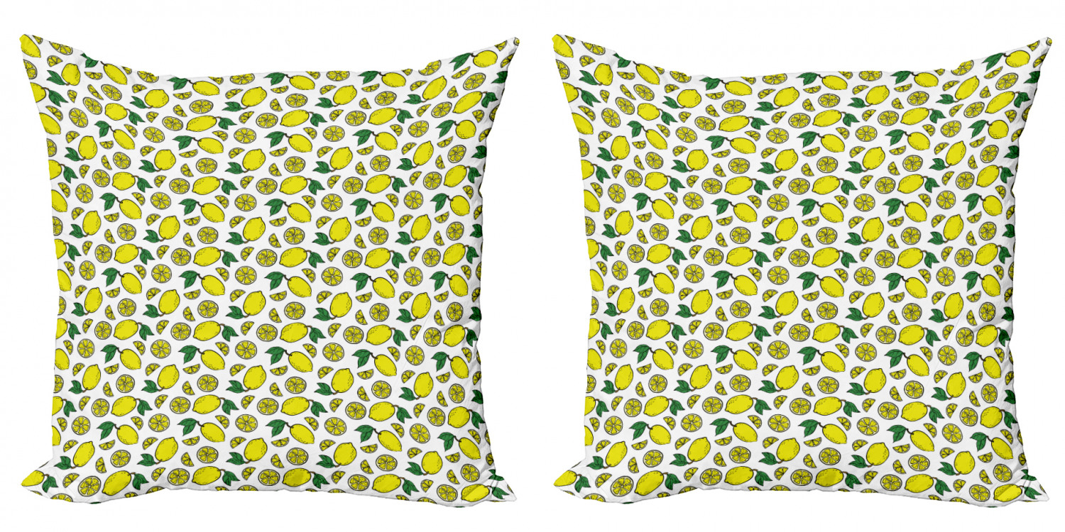 Ambesonne Lemons Pattern Cushion Cover Set of 2 for Couch and Bed in 4 Sizes - Picture 63 of 63