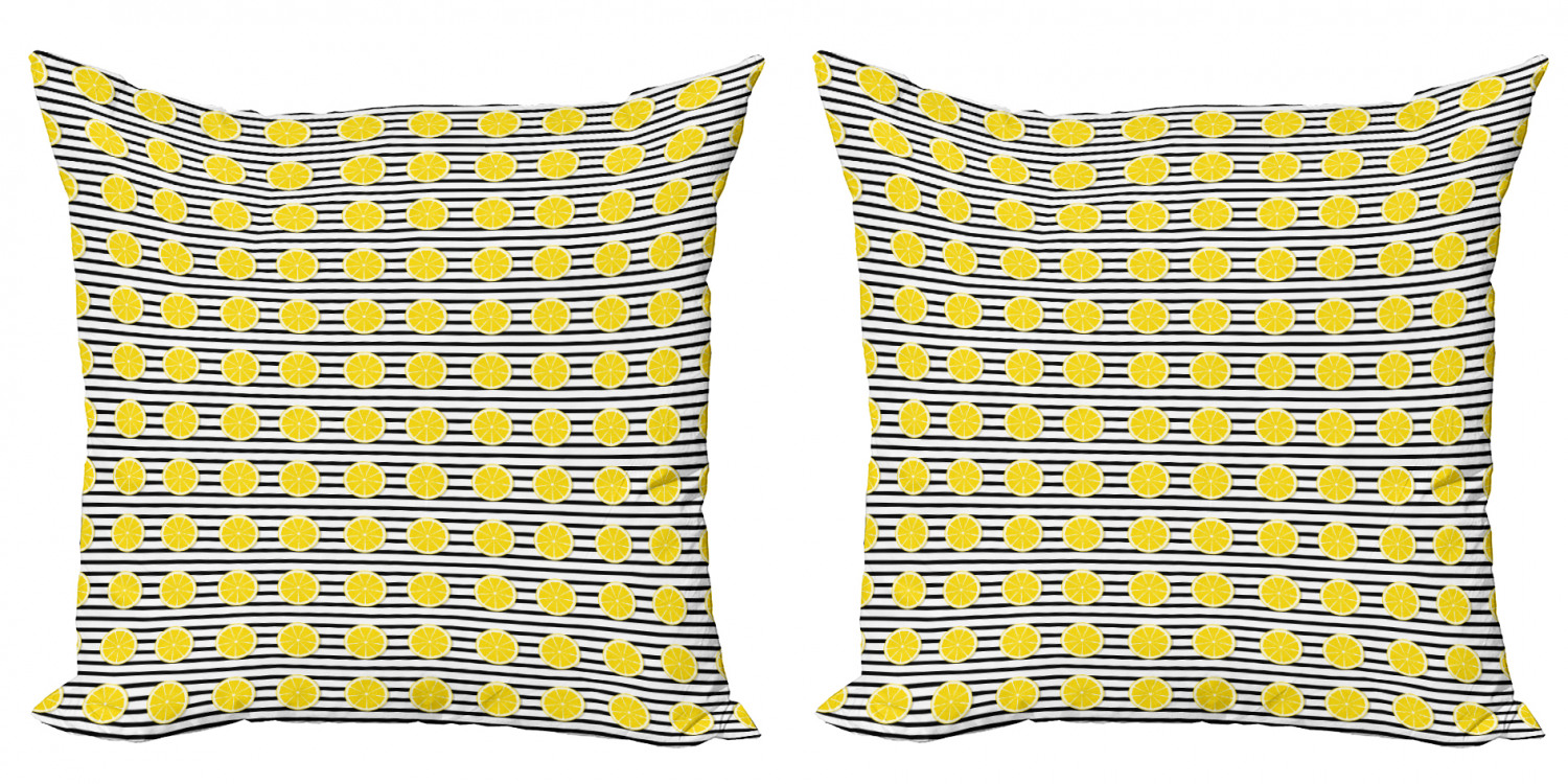 Ambesonne Lemons Pattern Cushion Cover Set of 2 for Couch and Bed in 4 Sizes - Picture 10 of 63