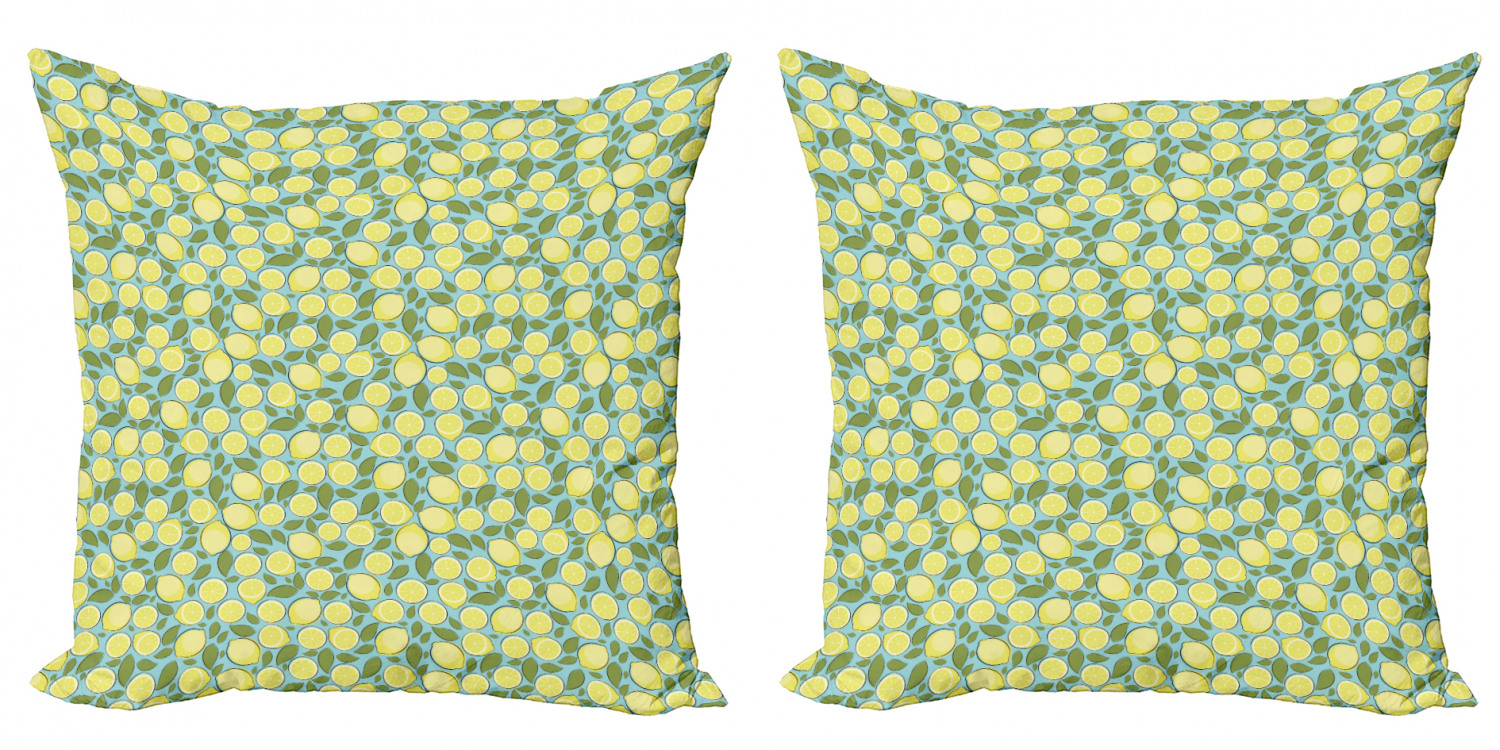 Ambesonne Lemons Pattern Cushion Cover Set of 2 for Couch and Bed in 4 Sizes - Picture 12 of 63
