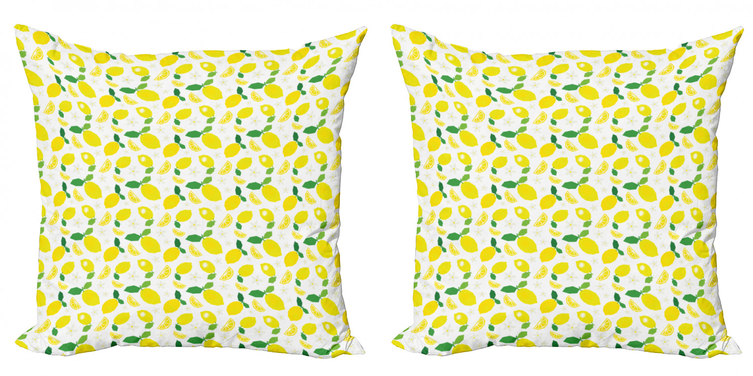 Ambesonne Lemons Pattern Cushion Cover Set of 2 for Couch and Bed in 4 Sizes - Picture 15 of 63