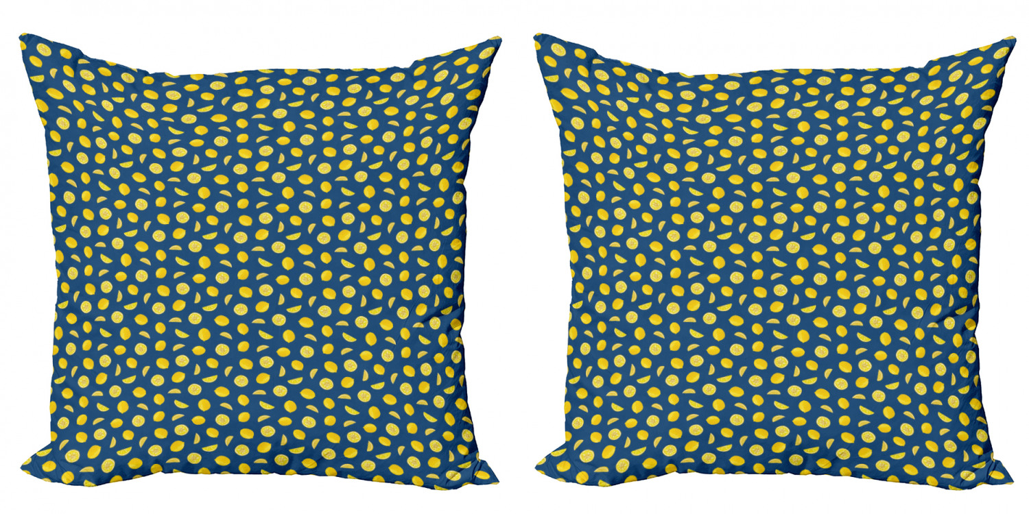 Ambesonne Lemons Pattern Cushion Cover Set of 2 for Couch and Bed in 4 Sizes - Picture 62 of 63