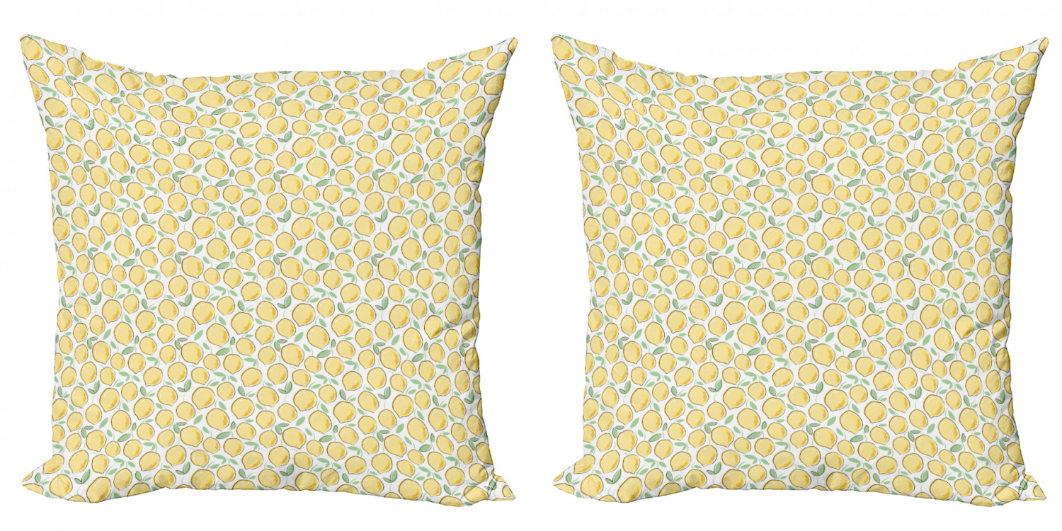 Ambesonne Lemons Pattern Cushion Cover Set of 2 for Couch and Bed in 4 Sizes - Picture 24 of 63