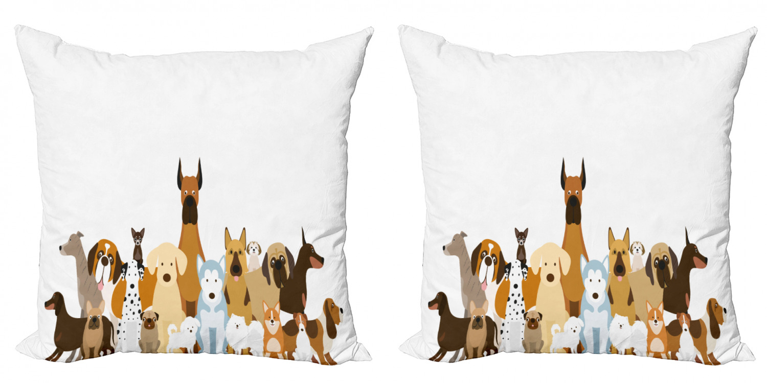 Ambesonne Dog Lover Cushion Cover Set of 2 for Couch and Bed in 4 Sizes 