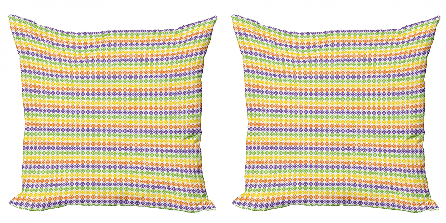 Ambesonne Colorful Theme Cushion Cover Set of 2 for Couch and Bed in 4 Sizes