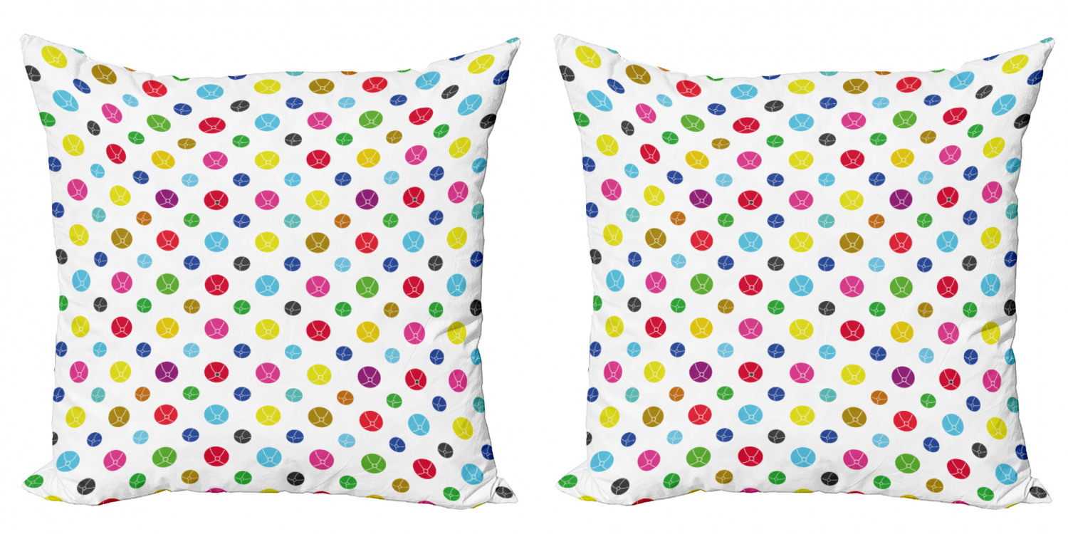 Ambesonne Colorful Theme Cushion Cover Set of 2 for Couch and Bed in 4 Sizes