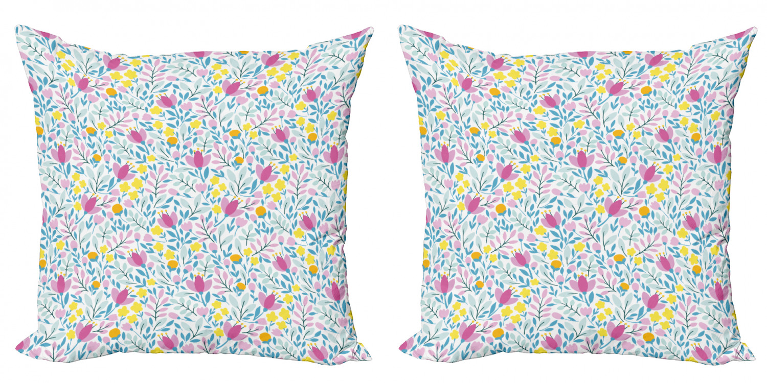 Ambesonne Floral Blossom Cushion Cover Set of 2 for Couch and Bed in 4 Sizes - Picture 25 of 63
