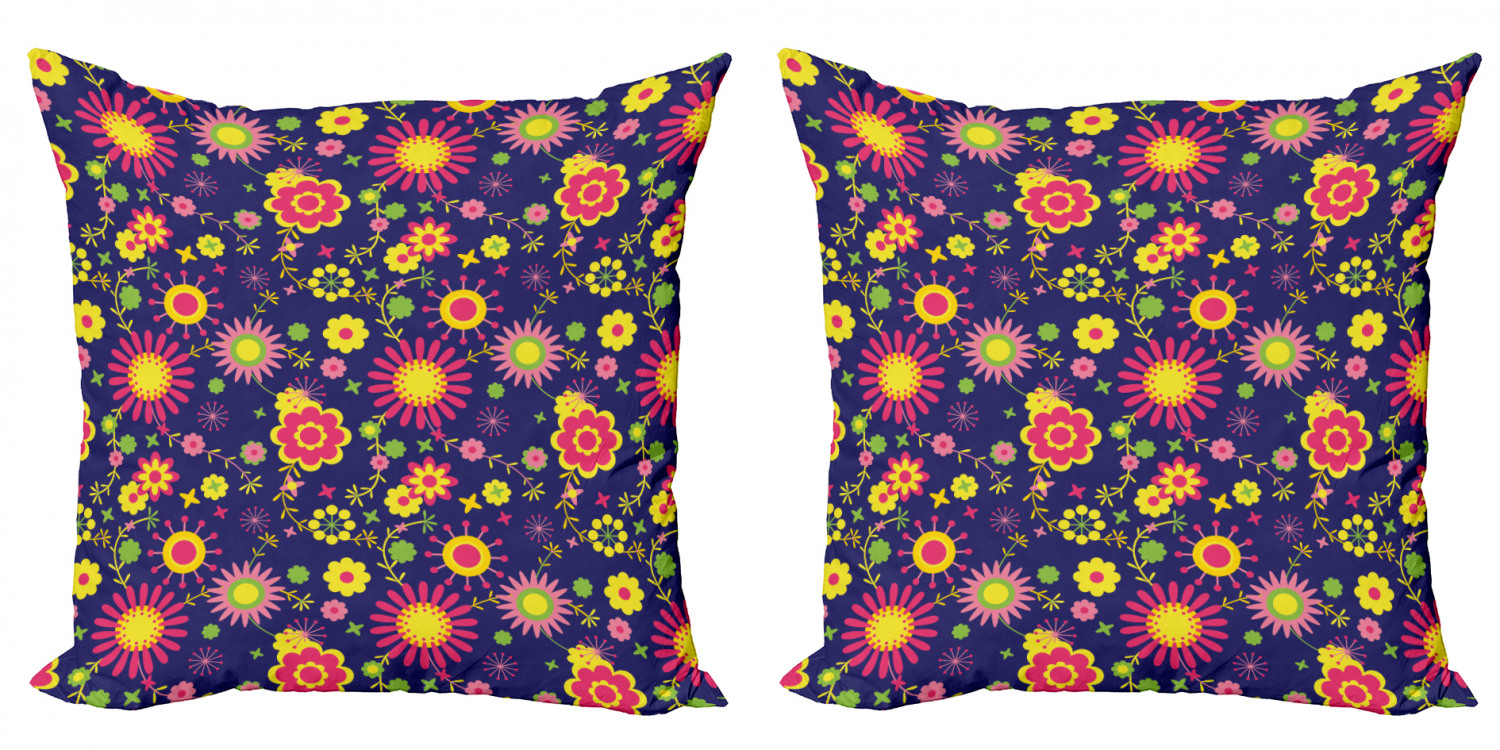 Ambesonne Floral Blossom Cushion Cover Set of 2 for Couch and Bed in 4 Sizes - Picture 26 of 63