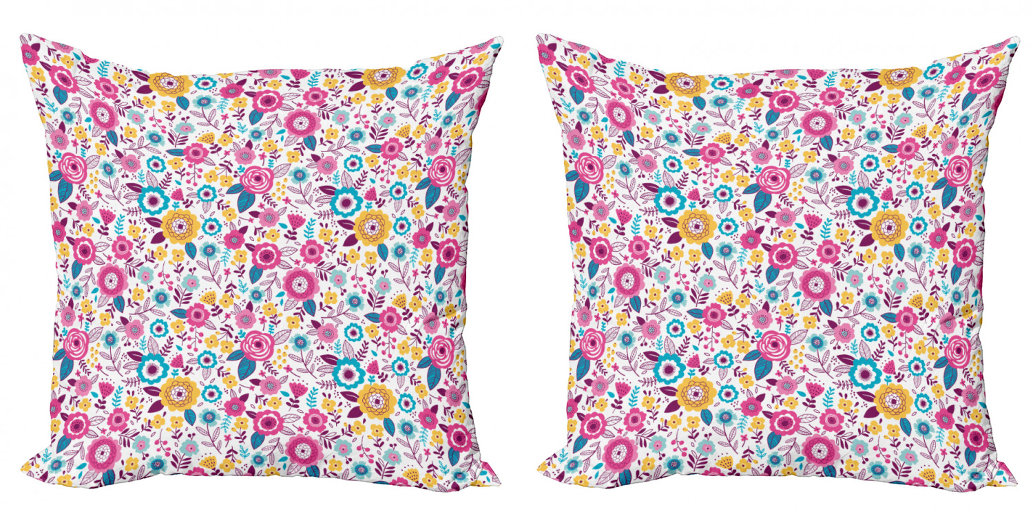 Ambesonne Floral Blossom Cushion Cover Set of 2 for Couch and Bed in 4 Sizes - Picture 24 of 63