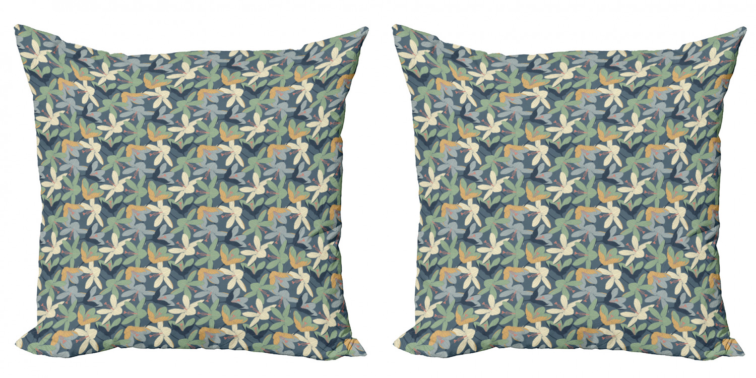 Ambesonne Floral Blossom Cushion Cover Set of 2 for Couch and Bed in 4 Sizes - Picture 41 of 63