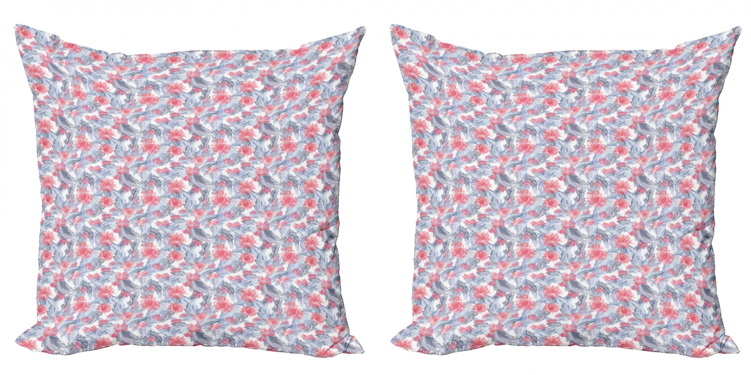 Ambesonne Floral Blossom Cushion Cover Set of 2 for Couch and Bed in 4 Sizes - Picture 34 of 63