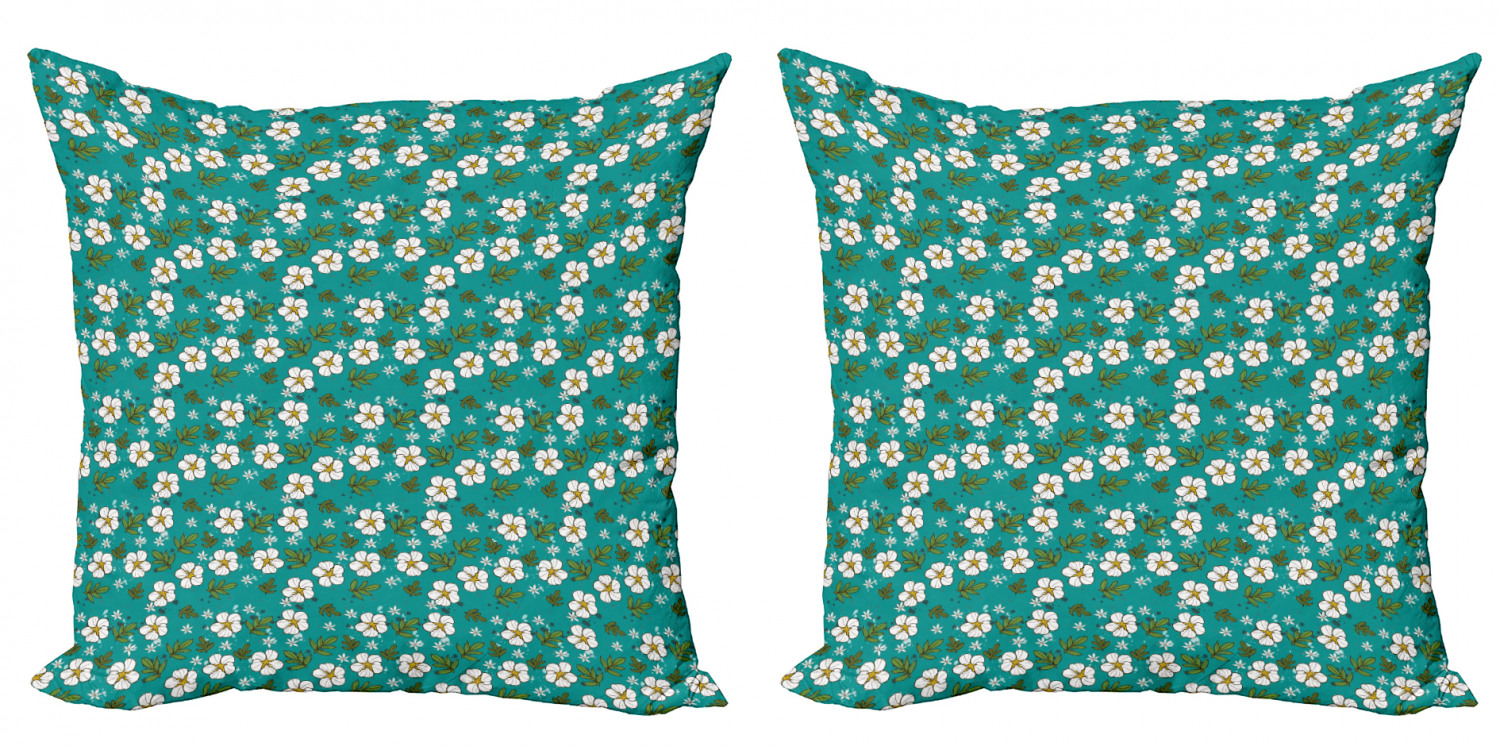 Ambesonne Floral Blossom Cushion Cover Set of 2 for Couch and Bed in 4 Sizes - Picture 36 of 63