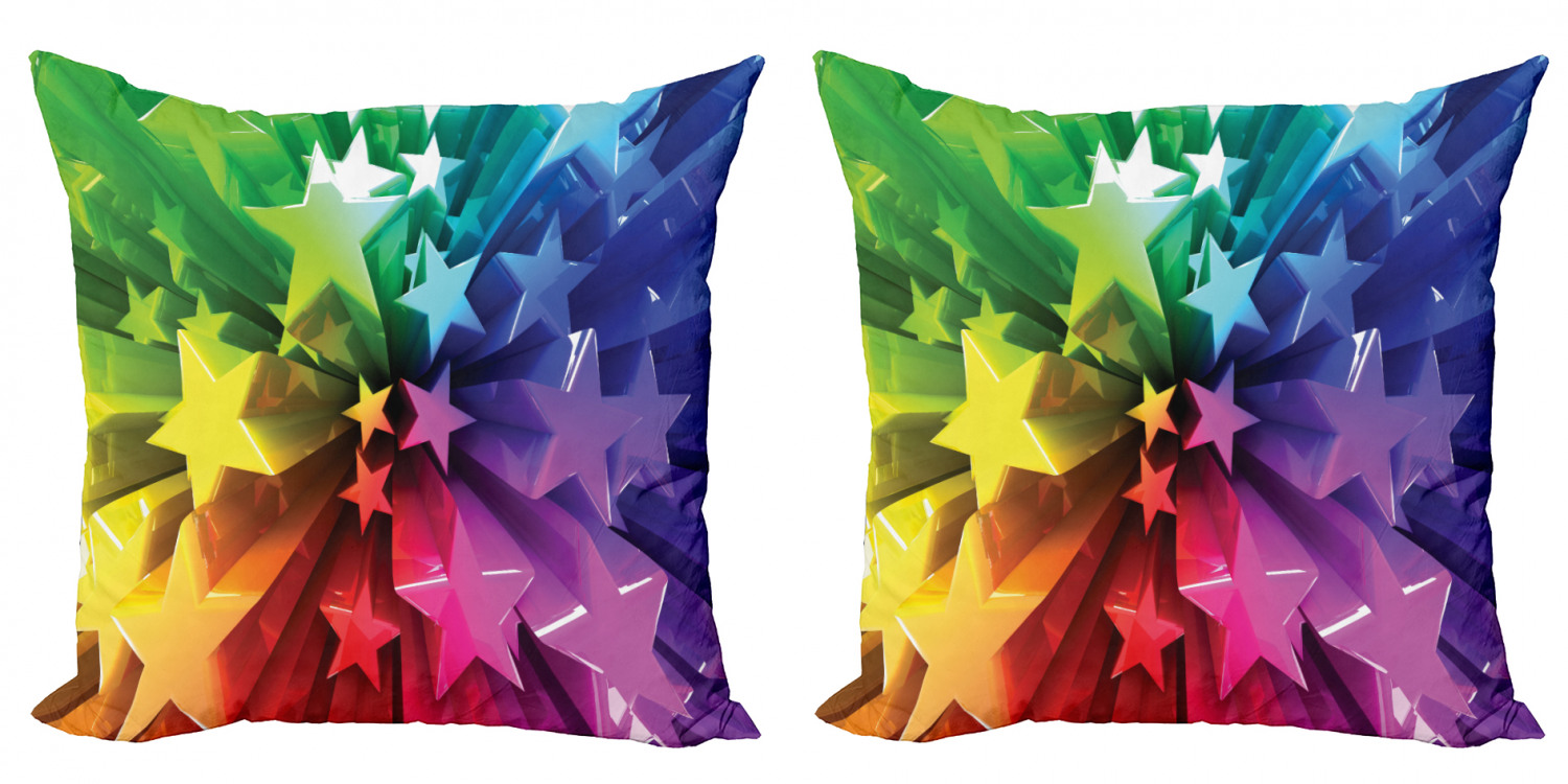 Ambesonne Colorful Theme Cushion Cover Set of 2 for Couch and Bed in 4 Sizes