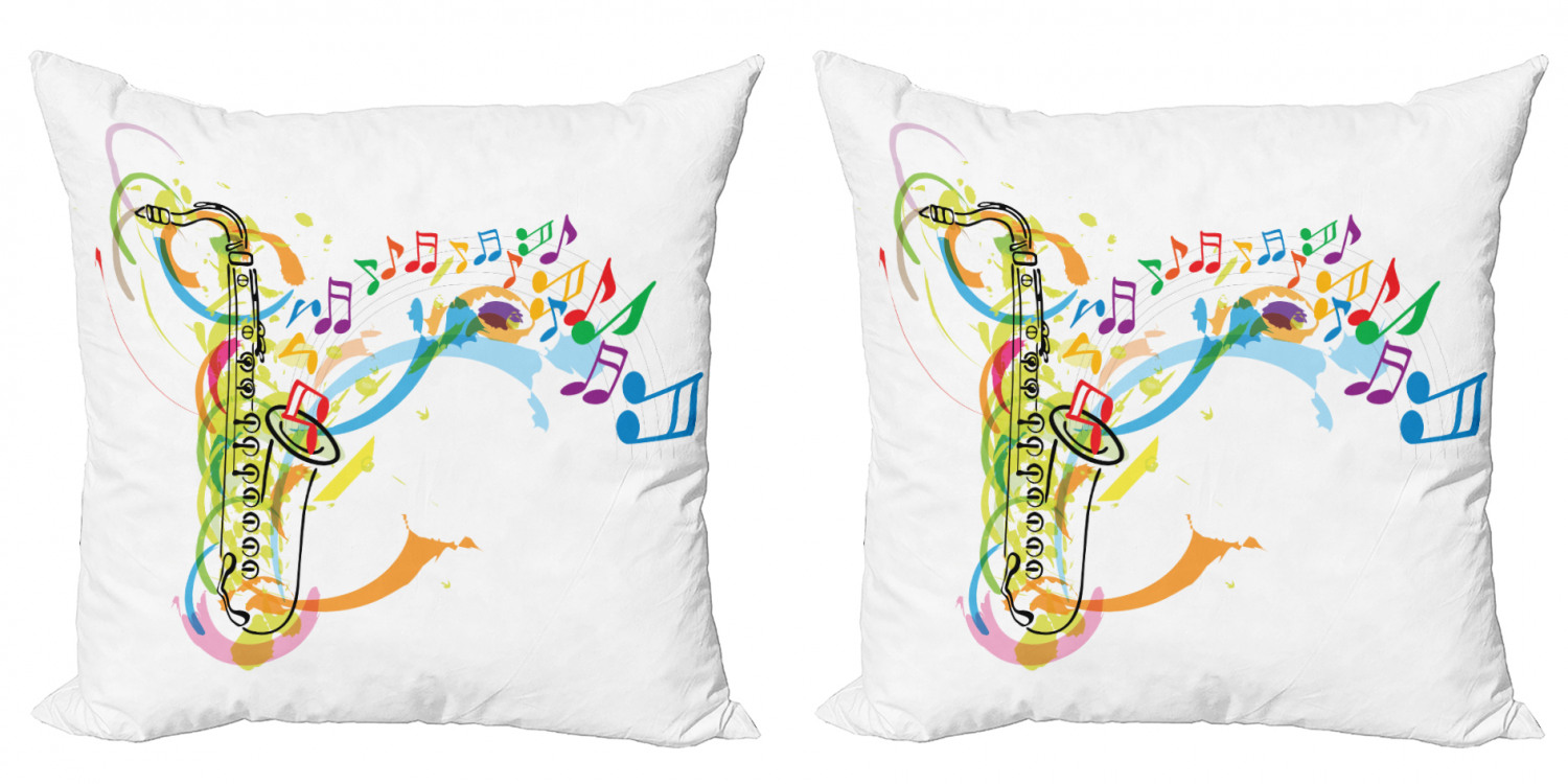 Ambesonne Colorful Theme Cushion Cover Set of 2 for Couch and Bed in 4 Sizes