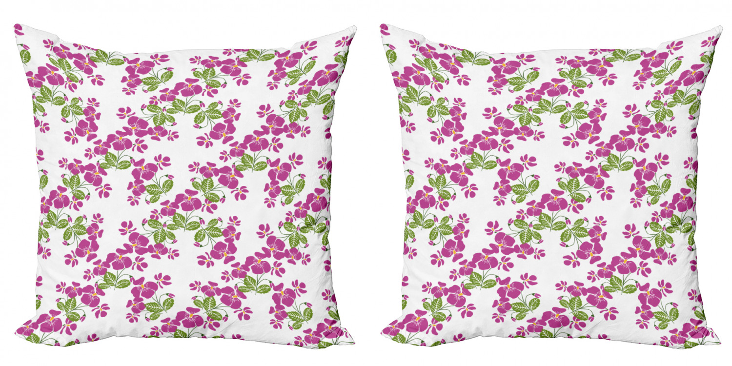 Ambesonne Floral Blossom Cushion Cover Set of 2 for Couch and Bed in 4 Sizes - Picture 54 of 63