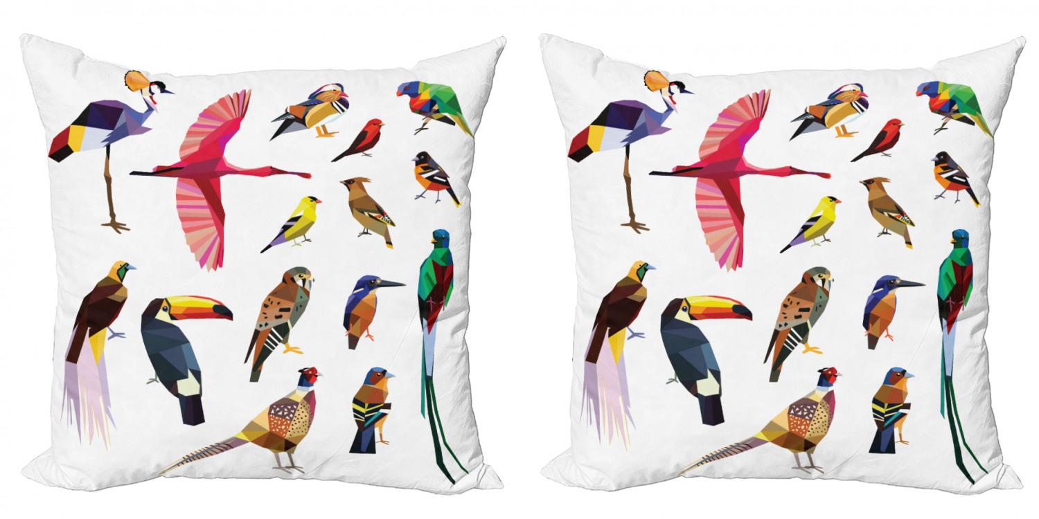 Ambesonne Colorful Theme Cushion Cover Set of 2 for Couch and Bed in 4 Sizes