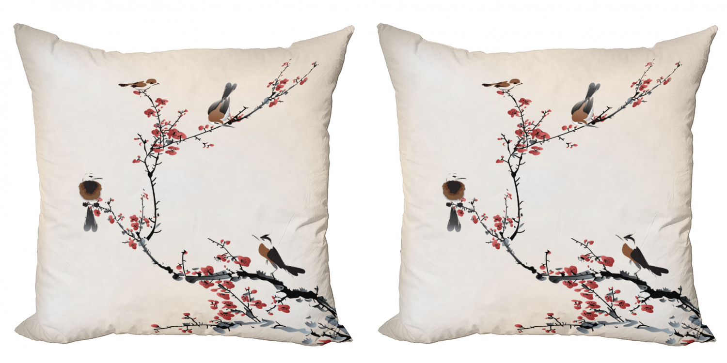 Ambesonne Tree Bloom Cushion Cover Set of 2 for Couch and Bed in 4 Sizes - Picture 136 of 220