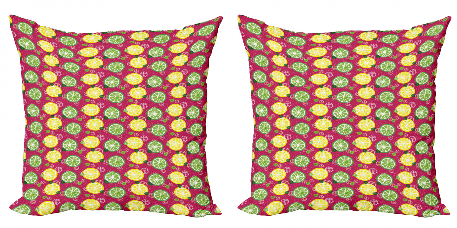 Ambesonne Lemons Pattern Cushion Cover Set of 2 for Couch and Bed in 4 Sizes - Picture 50 of 63