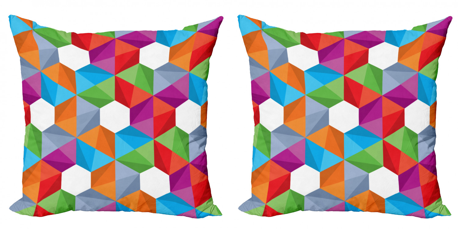 Ambesonne Colorful Theme Cushion Cover Set of 2 for Couch and Bed in 4 Sizes