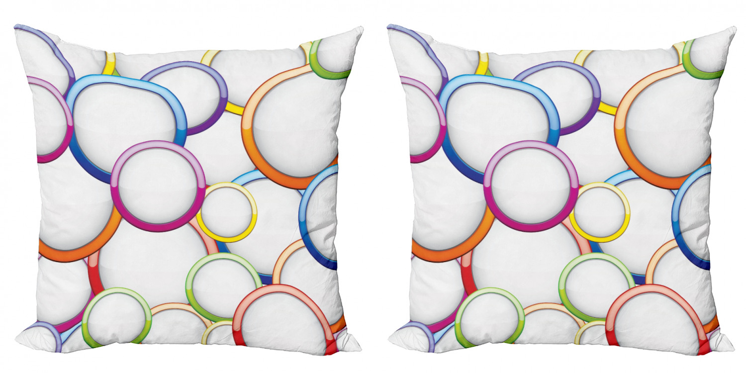 Ambesonne Colorful Theme Cushion Cover Set of 2 for Couch and Bed in 4 Sizes