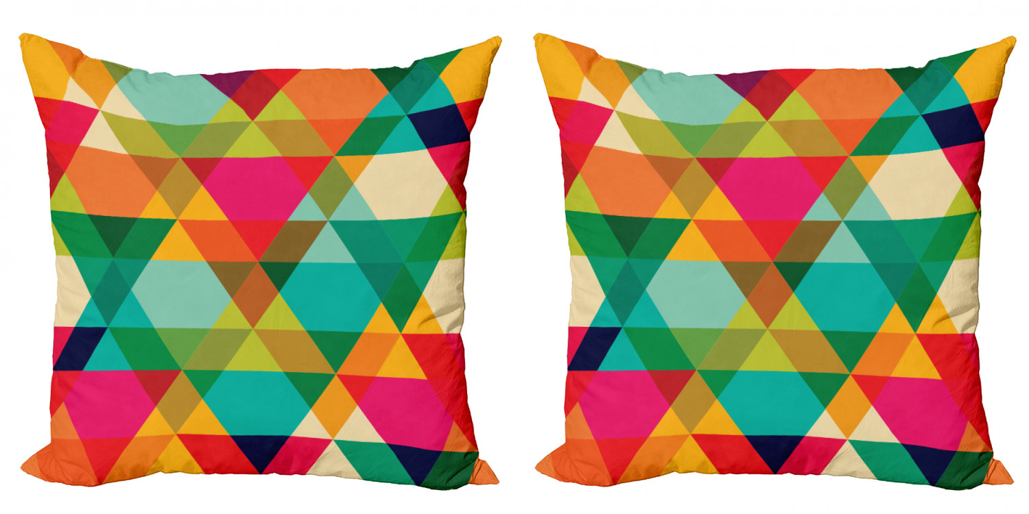 Ambesonne Colorful Theme Cushion Cover Set of 2 for Couch and Bed in 4 Sizes