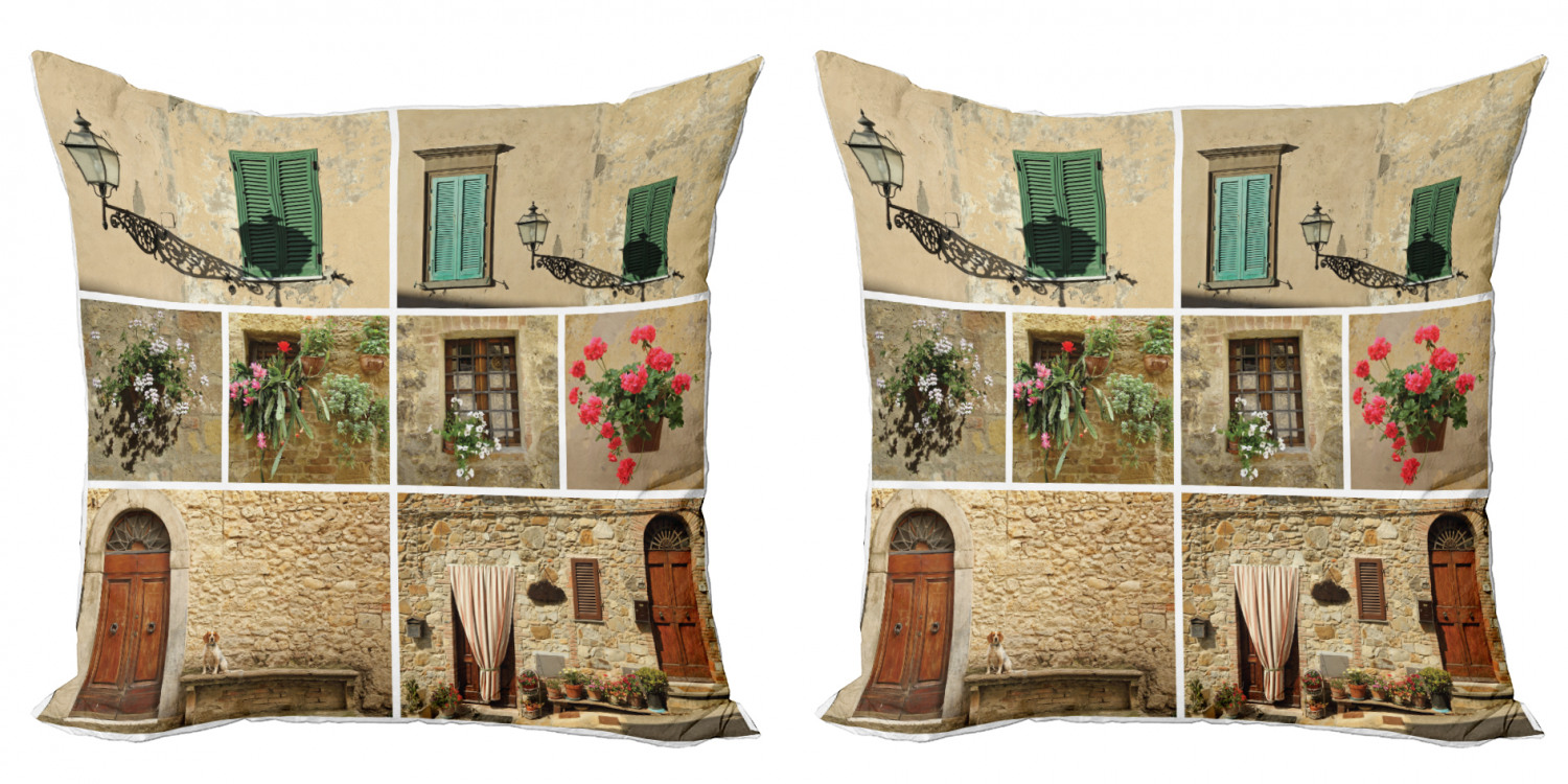 Ambesonne Colorful Theme Cushion Cover Set of 2 for Couch and Bed in 4 Sizes