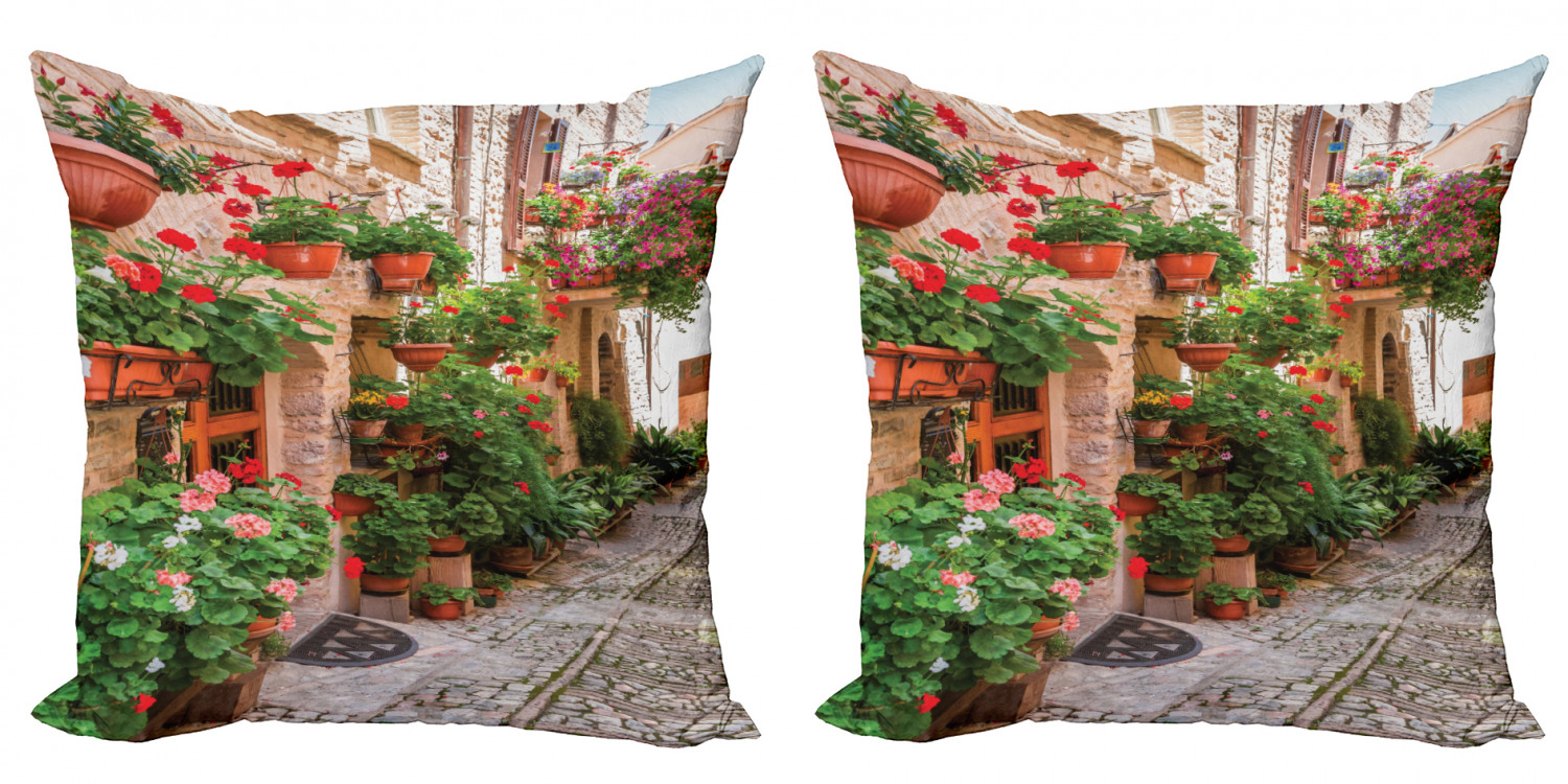 Ambesonne Colorful Theme Cushion Cover Set of 2 for Couch and Bed in 4 Sizes