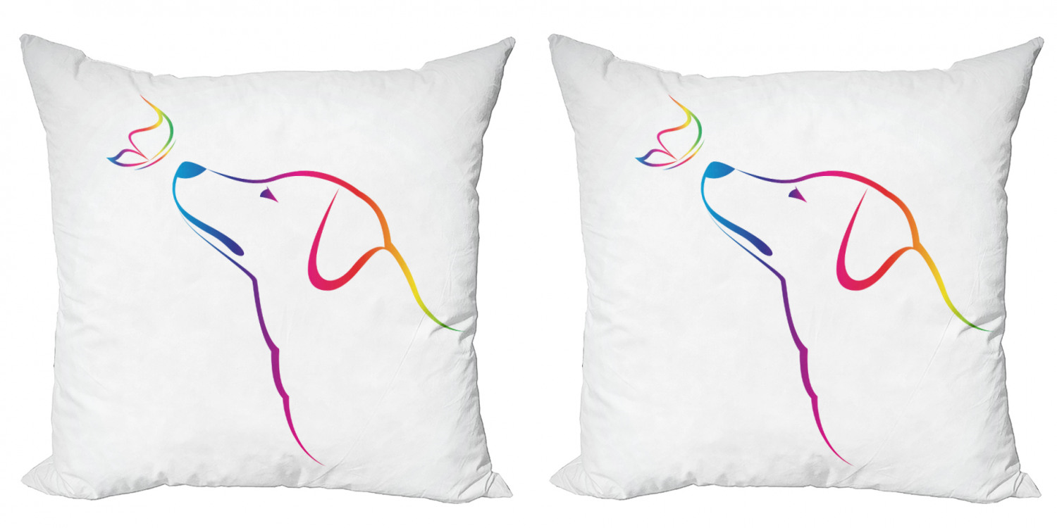 Ambesonne Colorful Theme Cushion Cover Set of 2 for Couch and Bed in 4 Sizes