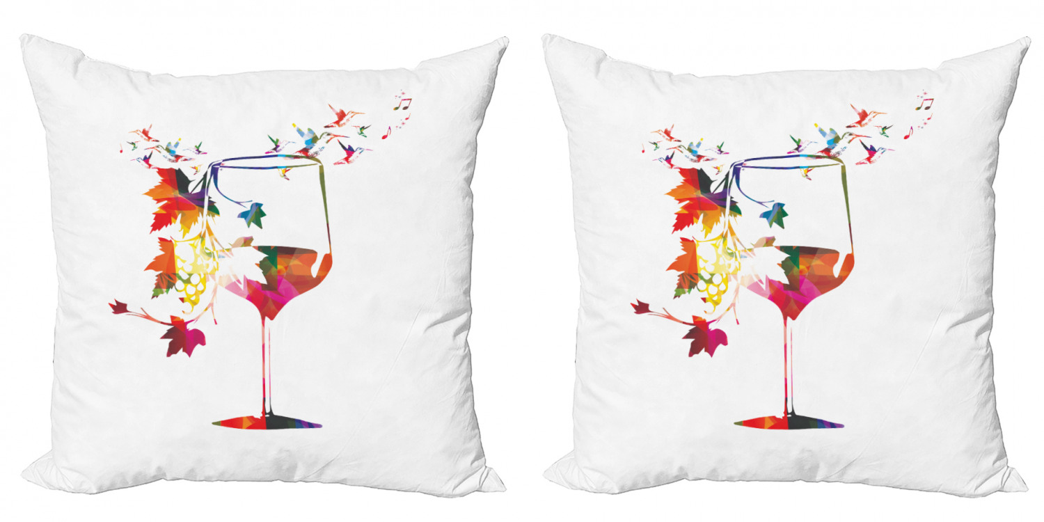 Ambesonne Colorful Theme Cushion Cover Set of 2 for Couch and Bed in 4 Sizes