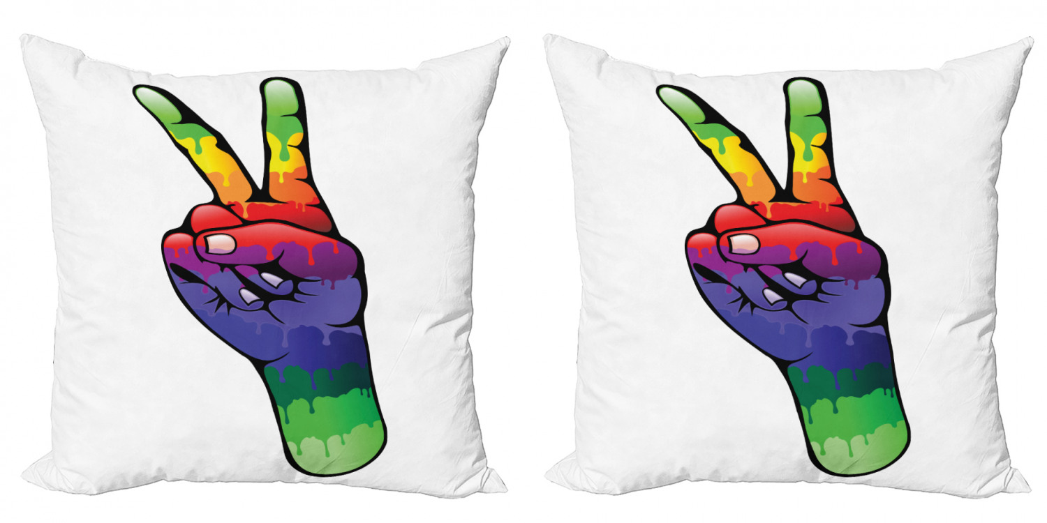 Ambesonne Colorful Theme Cushion Cover Set of 2 for Couch and Bed in 4 Sizes