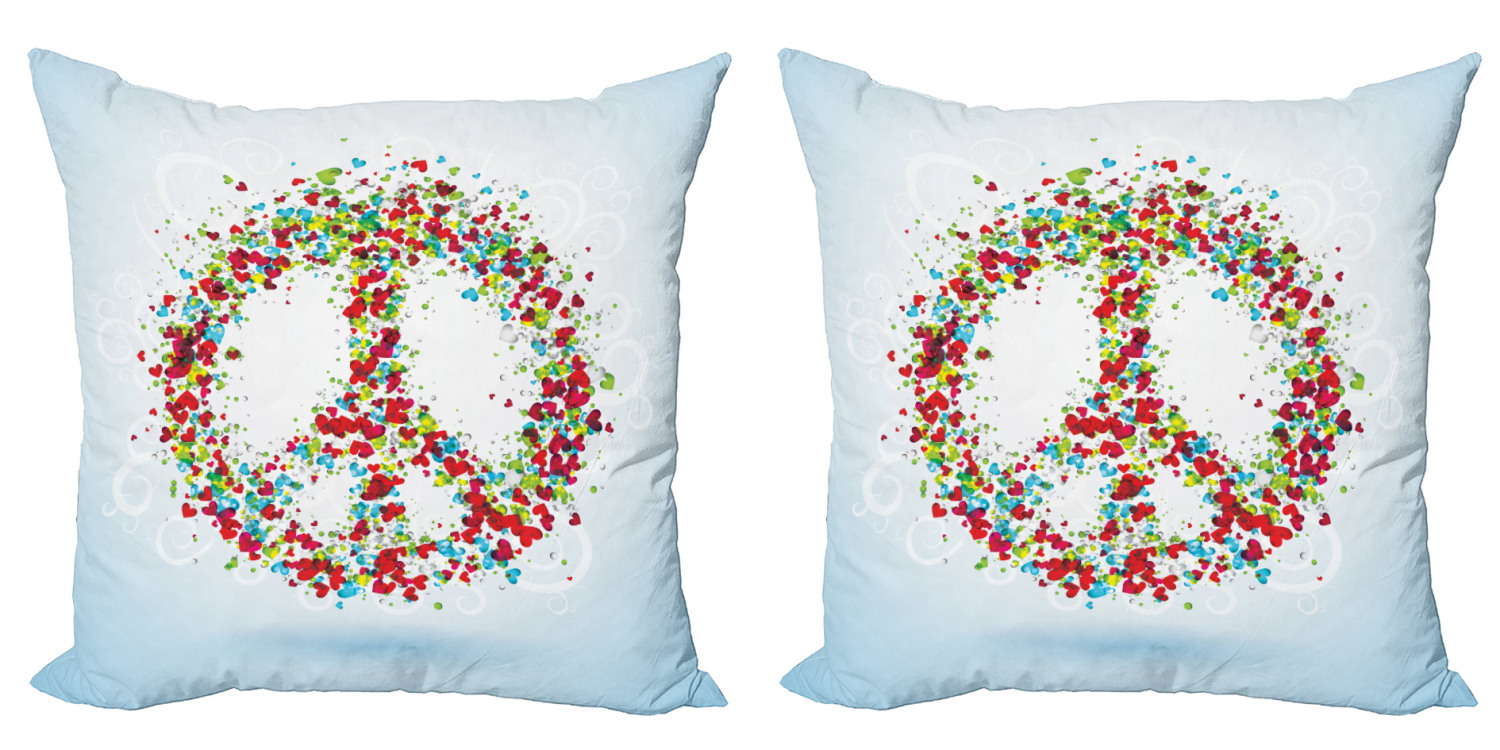 Ambesonne Colorful Theme Cushion Cover Set of 2 for Couch and Bed in 4 Sizes