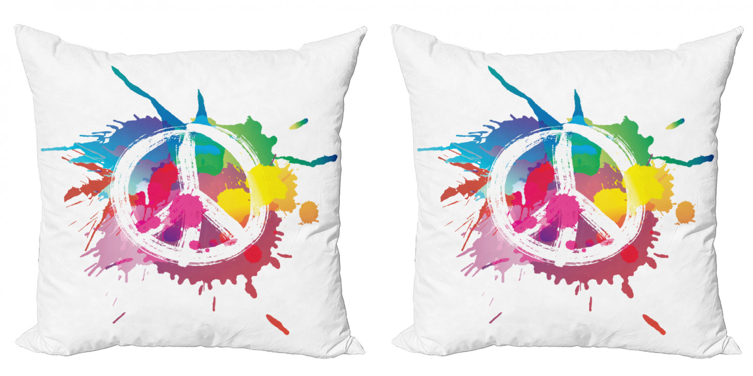 Ambesonne Colorful Theme Cushion Cover Set of 2 for Couch and Bed in 4 Sizes