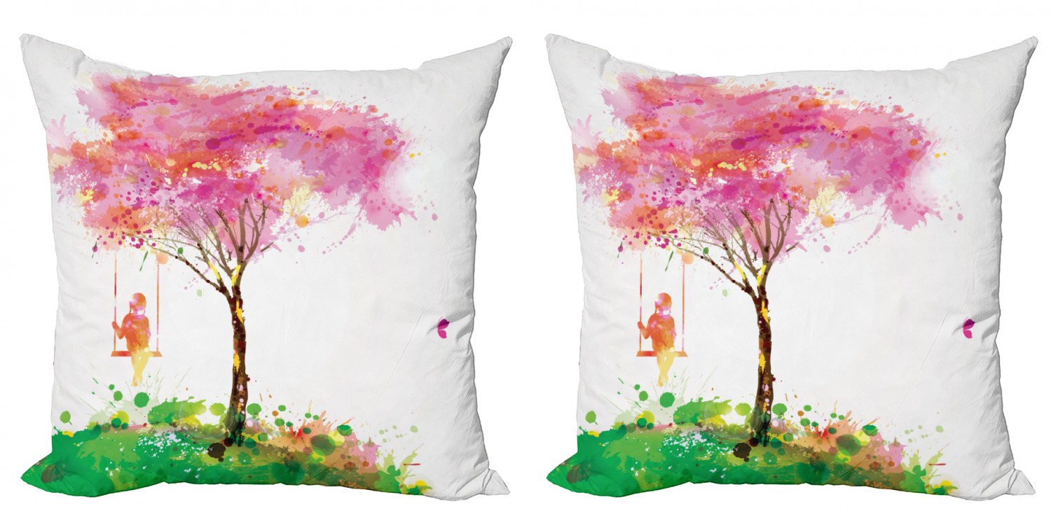 Ambesonne Colorful Theme Cushion Cover Set of 2 for Couch and Bed in 4 Sizes