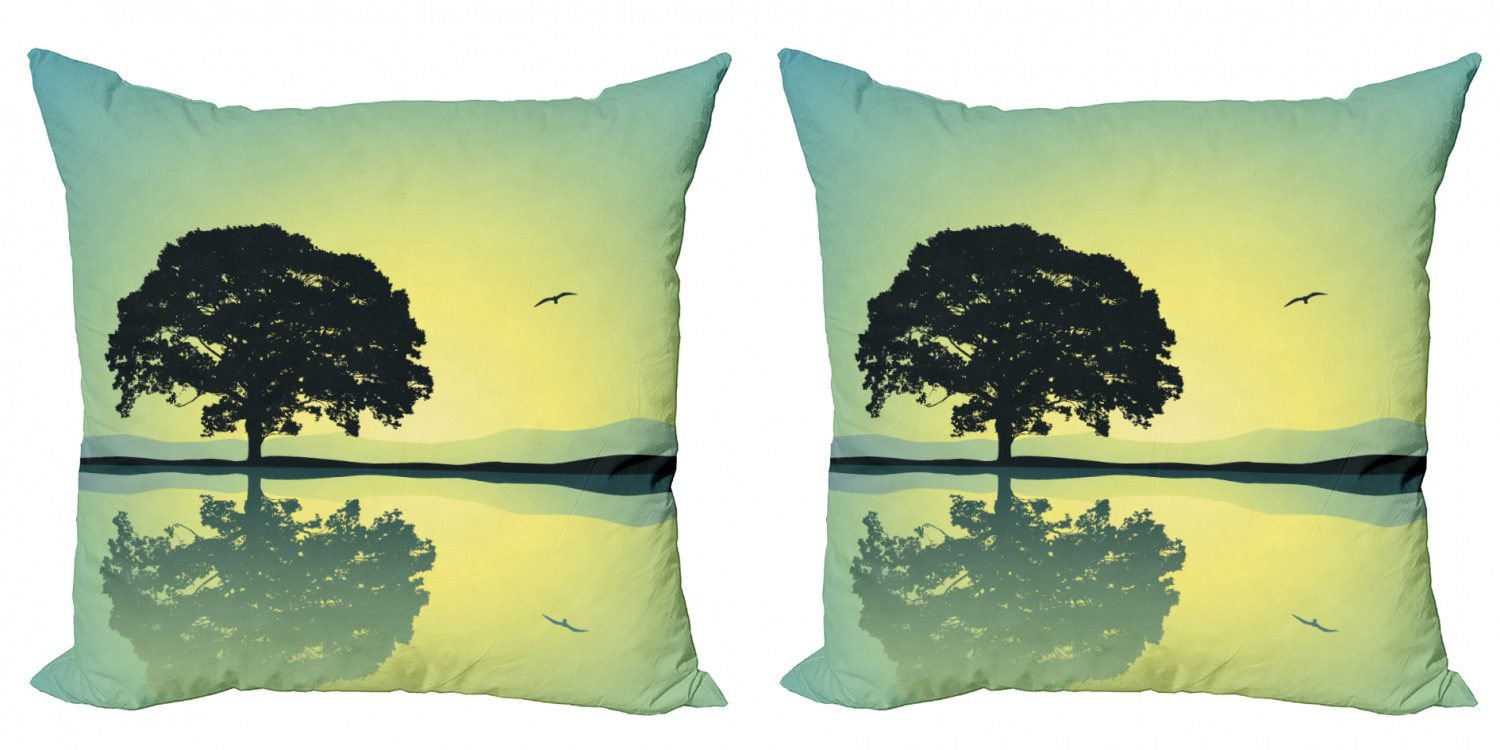 Ambesonne Tree Bloom Cushion Cover Set of 2 for Couch and Bed in 4 Sizes - Picture 160 of 220