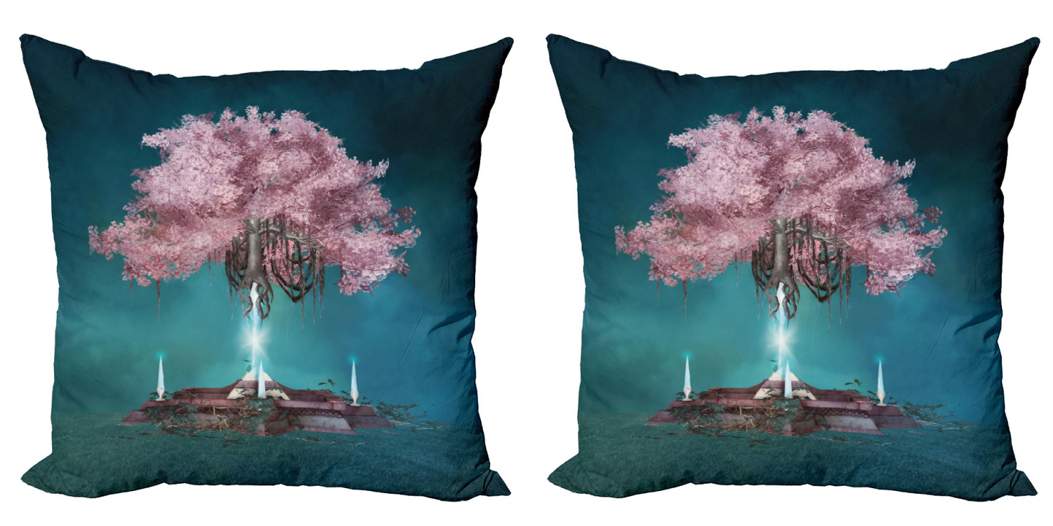 Ambesonne Tree Bloom Cushion Cover Set of 2 for Couch and Bed in 4 Sizes - Picture 148 of 220