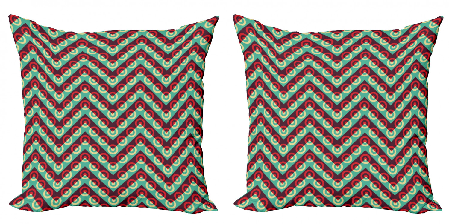 Ambesonne Geometric Detail Cushion Cover Set of 2 for Couch and Bed in 4 Sizes 