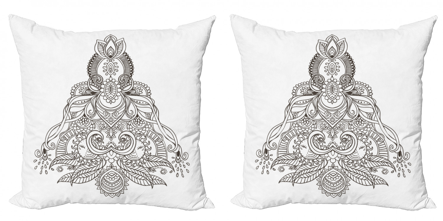 Ambesonne Mandala Design Cushion Cover Set of 2 for Couch and Bed in 4 Sizes