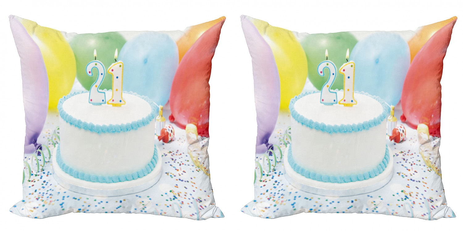 Ambesonne Birthday Party Cushion Cover Set of 2 for Couch and Bed in 4 Sizes - Picture 32 of 63