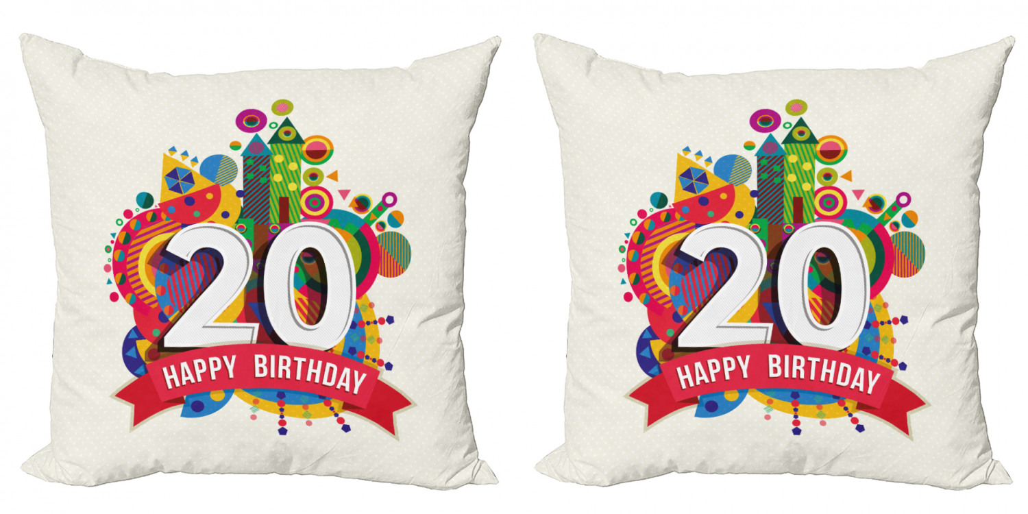 Ambesonne Birthday Party Cushion Cover Set of 2 for Couch and Bed in 4 Sizes - Picture 5 of 63