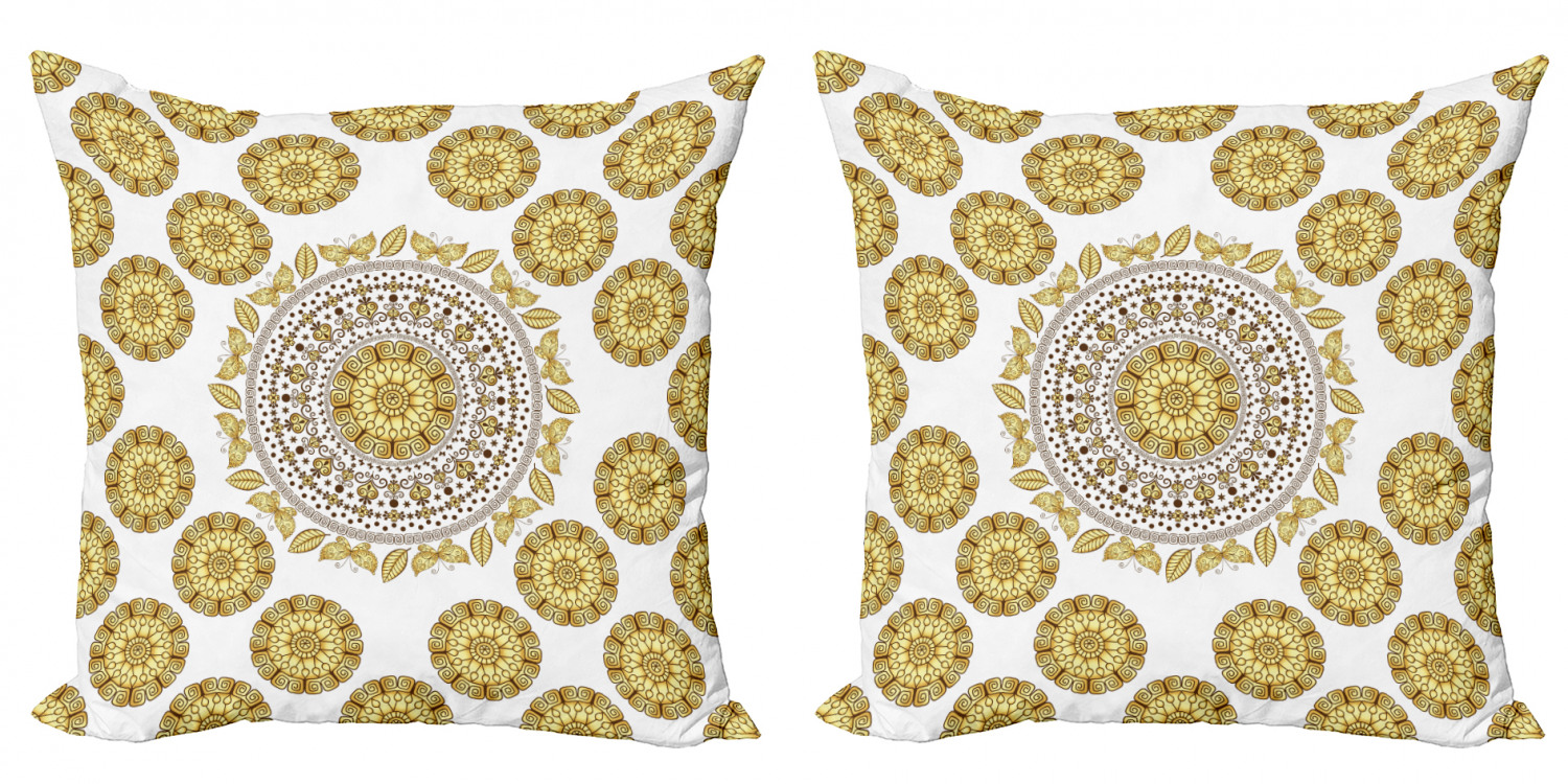 Ambesonne Mandala Design Cushion Cover Set of 2 for Couch and Bed in 4 Sizes