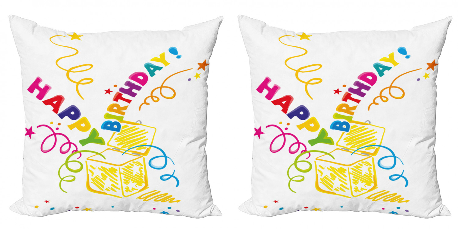 Ambesonne Birthday Party Cushion Cover Set of 2 for Couch and Bed in 4 Sizes - Picture 57 of 63