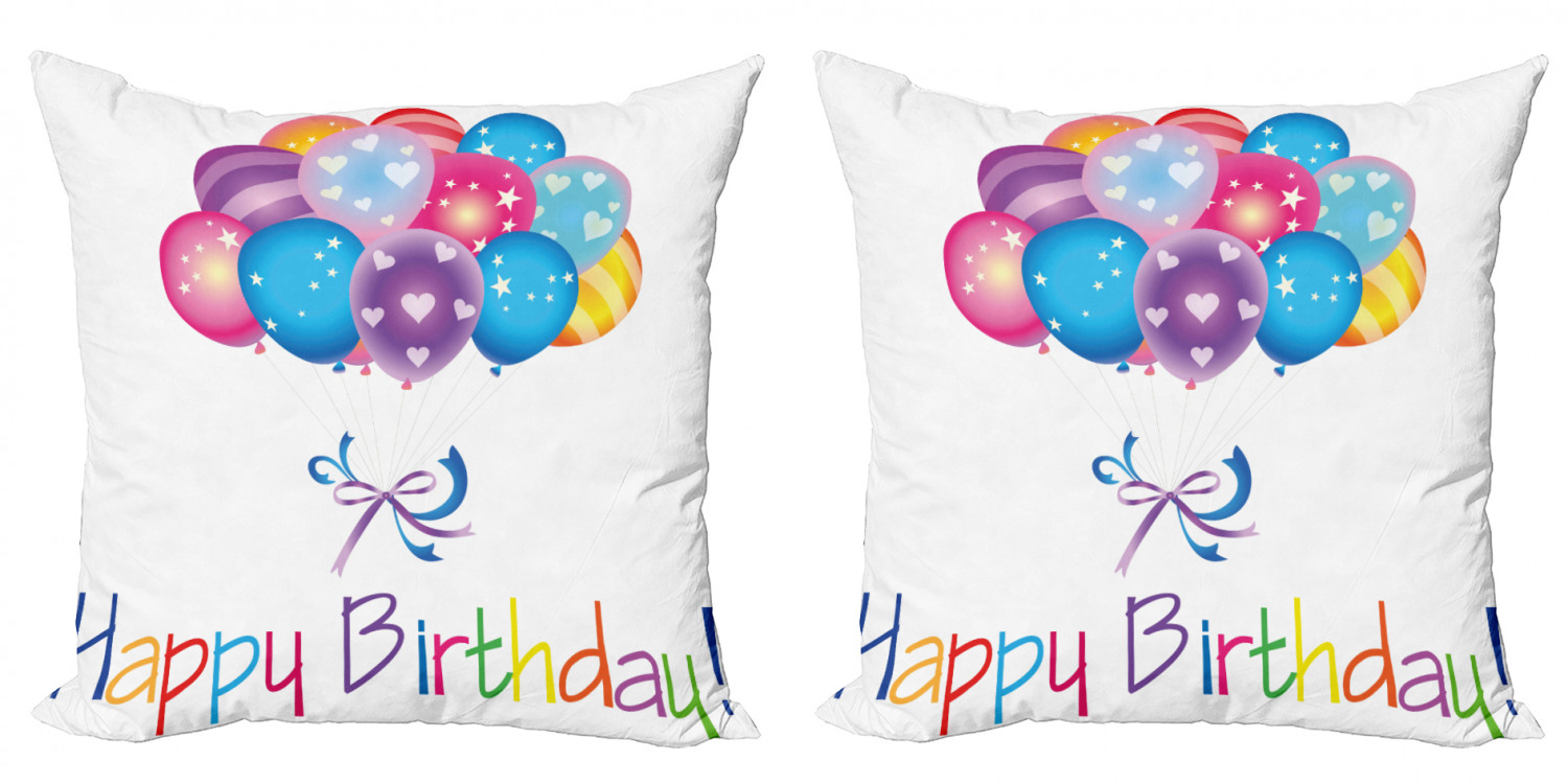 Ambesonne Birthday Party Cushion Cover Set of 2 for Couch and Bed in 4 Sizes - Picture 10 of 63