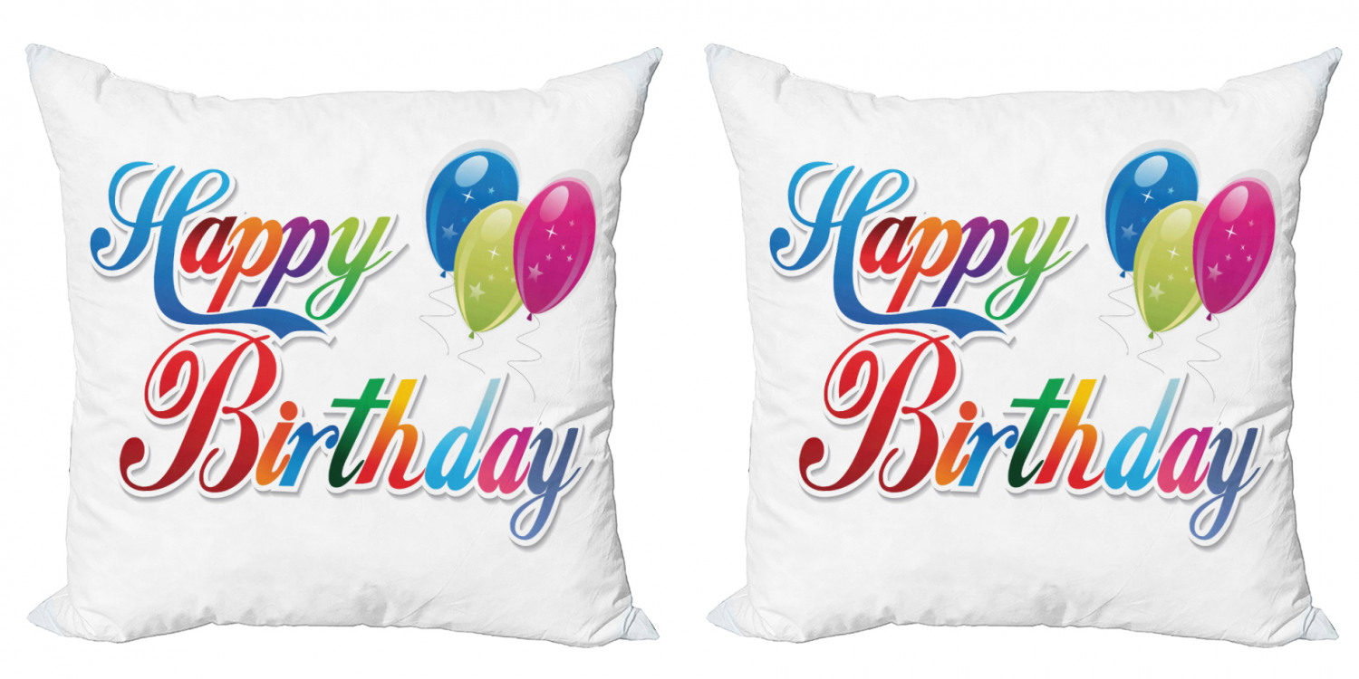Ambesonne Birthday Party Cushion Cover Set of 2 for Couch and Bed in 4 Sizes - Picture 47 of 63