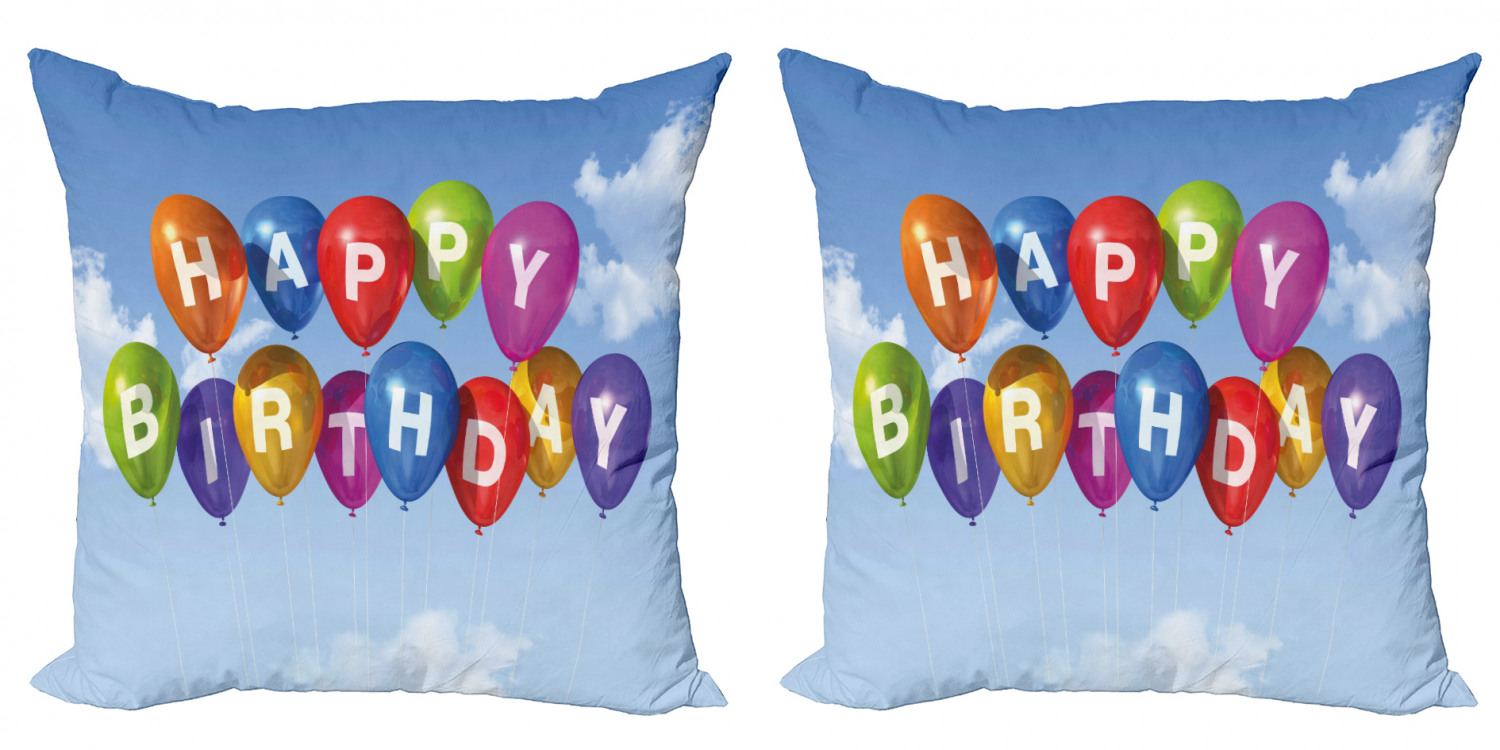 Ambesonne Birthday Party Cushion Cover Set of 2 for Couch and Bed in 4 Sizes - Picture 11 of 63